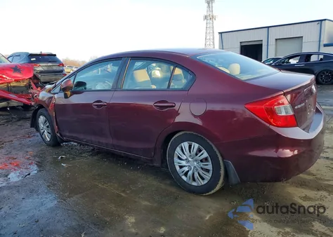 2012 Honda Civic Lx z USA, uszkodzony, nr VIN 2HGFB2F51CH531583